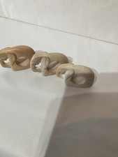 3x Soapstone Type Elephant Type Ornaments Decent Cond Weight Of All 3 =425g