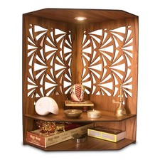 Corner Wooden Pooja Mandir |