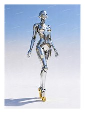 Art Print Nude Woman Chrome