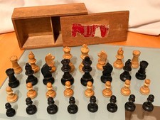 Staunton Boxwood Chess Set Pieces King 7.3mm size. Vintage Some A/F - R30