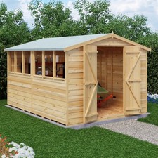 10x8 WOODEN GARDEN SHED APEX