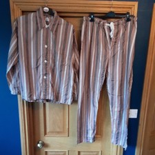 Mens Vintage Brown Striped Pjs