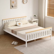 King Size bed In White Pine