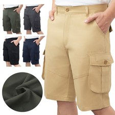 Mens Cargo Combat Shorts Casual Work Summer Cotton Half Pants Outdoor Size 30-40