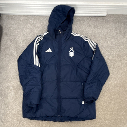 Adidas navy hooded padded - navy,