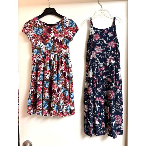 Burgundy navy floral dress - floral, lot