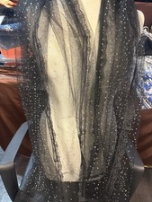 1 Black Tulle Studded Scarf