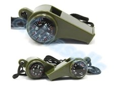 3 in1 Survival Gear Whistle Compass Thermometer For Outdoor Camping Hiking