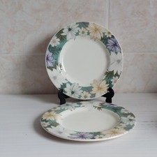 Portmeirion Atrium Small Dinner Plate X2 22cm Ceramic Floral Bloom Serving