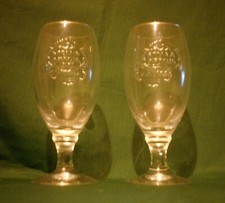 Pair Of Stella Artois Embossed Half Pint Glasses Crown 562 Marks Excellent