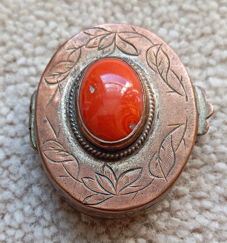 Vintage engraved pill box - vintage,
