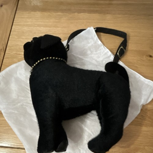 Quirky black pug dog - black, &