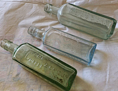 Vintage embossed glass - 3x,