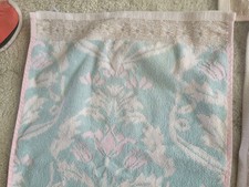 M&S 4 towels 1 guest 3 hand NEW DUCK EGG FLORAL PINK GOLD TRIM marks spencer