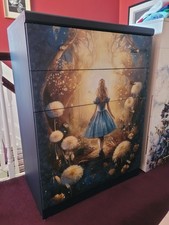 Decoupage 5 Drawer Chest – Alice in Wonderland Design – Fusion Mineral Paint 