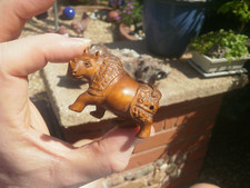 Hand carved wood netsuke - carved,
