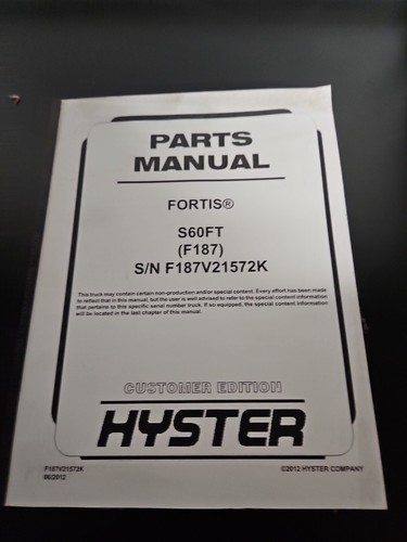 Hyster parts list book manual - list,