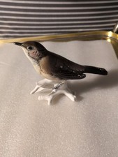 Vintage Whitethroat, porcelain bird  With Different Shades Of Brown
