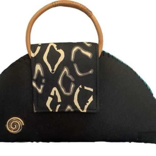 Black semi circle top handle - black,