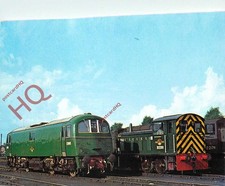 Postcard__DAWLISH WARREN RAILWAY MUSEUM, CLASS 71 E5011 AND CLASS 04 D2281