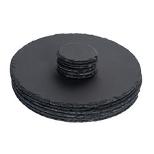 12pc Round Slate Placemats &