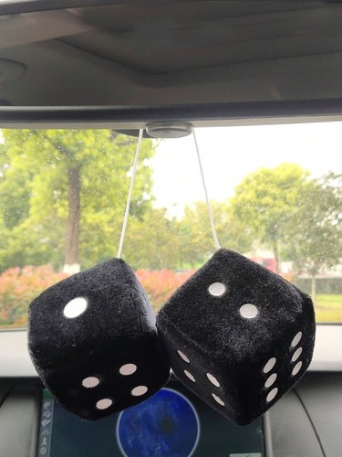 Large plush dice car rear - dice, view