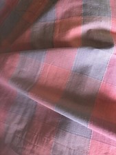 malabar fabric Remnants X 2 Raspberry Aubergine Check 100% Cotton Muted Colours