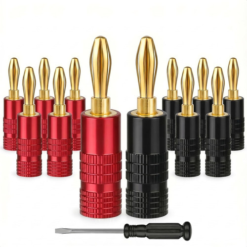 Banana plugs solderless 24k - banana,