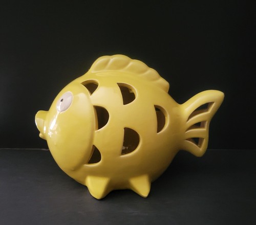 Large yellow puffer blowfish - yellow,