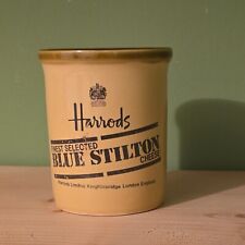 Vintage Harrods Blue Stilton Cheese glazed stoneware jar T G Green Ltd No Lid