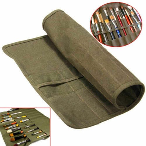 Roll canvas paint brush - canvas, bag