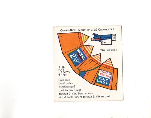 Cigarette type card - cigarette, copes
