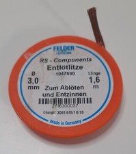 1 x Felder Lottechnik 1.6m Desoldering Braid, Width 3mm