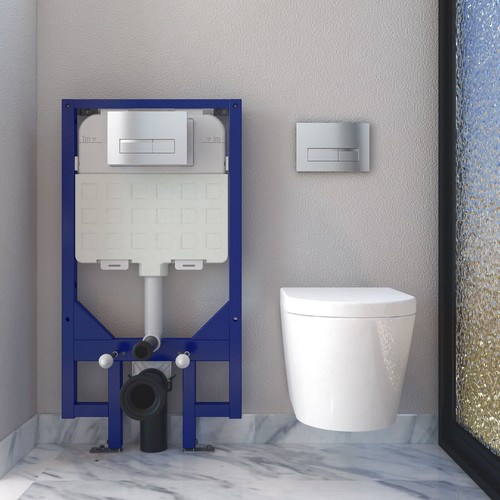 Round rimless wall - wall, toilet
