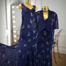 Chesca Size 22 Beaded Navy
