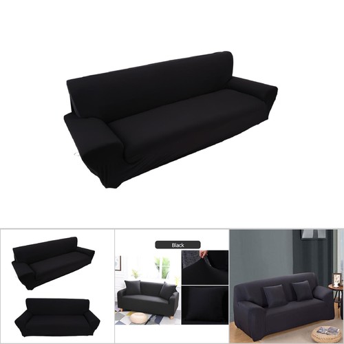 Black stretch sofa cover - stretch,