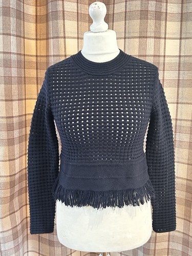 Zara size small navy crochet