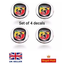 4x Abarth Remote Key Fob Badge Logo Buttons Decal  500 595 695 124 Fiat Turismo 