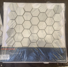 Ultimate White Polished Gloss Marble effect MOSAIC Porcelain 5x5 Mosaic tile she