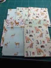 Cotton Fat Quarter Bundle Woodland Animals x 7 Fat Quarters - QualityFabric
