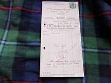 THOMAS GREEN LEEDS VINTAGE 1924 OLD BILLHEAD LAWN MOWERS MOWING MACHINES ROLLERS