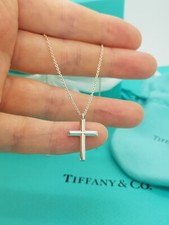 Tiffany & Co. Silver Paloma Picasso Small Tenderness Cross Pendant 18" Necklace