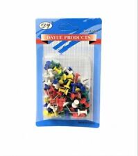 120 PUSH PIN ASSORTED MULTI COLOURED DRAWING PINS NOTICE OFFICE CORK BOARD UK