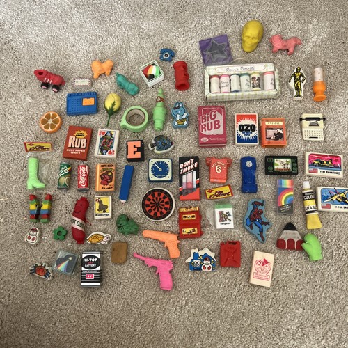 Vintage novelty erasers - vintage,