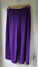 Kettlewell 223 Colours Purple Culottes Wide Leg Trousers Size M 12/14 W30"