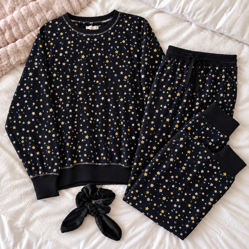 Next cosy black star design - black,