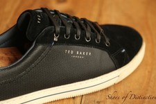 Ted Baker Black Suede Canvas Lace Up Shoes Trainers Sneakers UK 9 US 10 EU 43