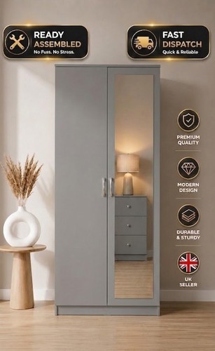 Ready assembled grey door - assembled,