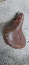 old vintage  Brown Leather Bicycle Bike Cycle Sprung Suspension Saddle Seat