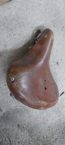 Old vintage brown leather - old,
